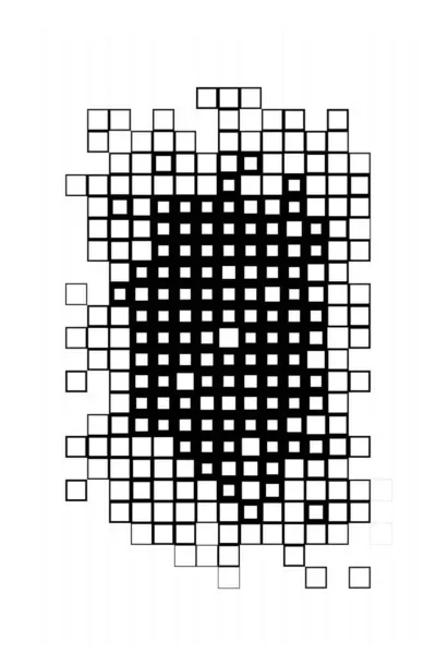 Template Square Shapes Wallpaper Black White Pixels — Stock Vector