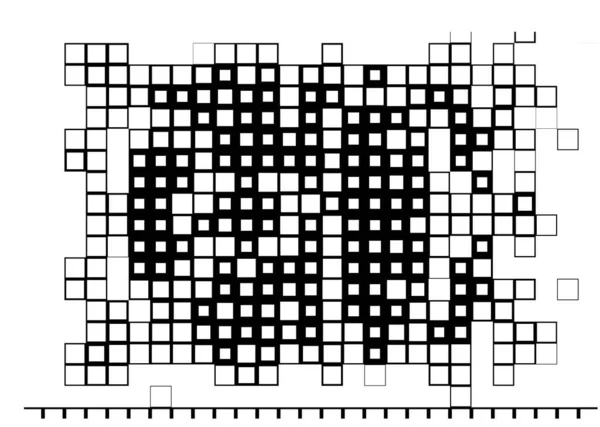 Πρότυπο Τετράγωνα Σχήματα Ταπετσαρία Ασπρόμαυρα Εικονοστοιχεία — Διανυσματικό Αρχείο