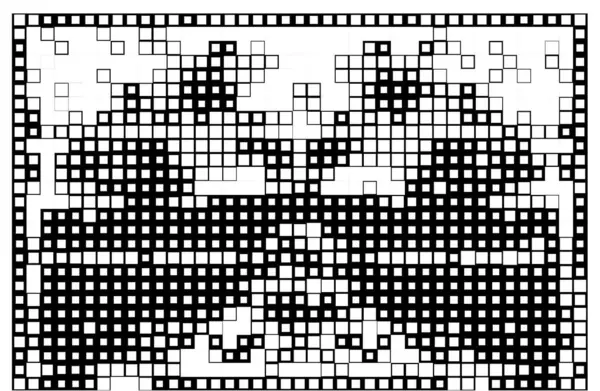 抽象的な正方形の形をしています 黒と白のピクセルが付いている壁紙 — ストックベクタ