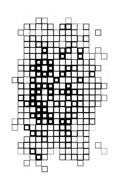 Abstracte Vierkante Vormen Behang Met Zwart Wit Pixels — Stockvector