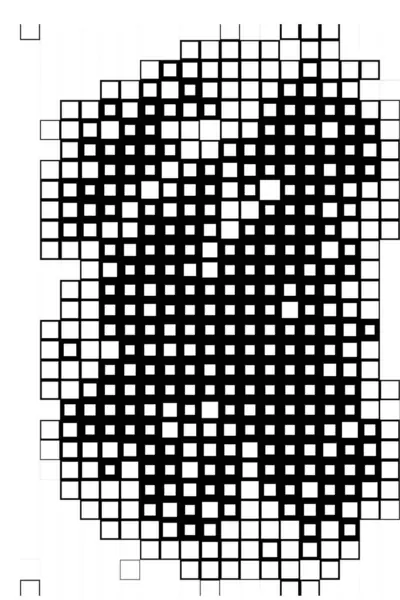 Abstrakte Quadratische Formen Tapete Mit Schwarz Weißen Pixeln — Stockvektor