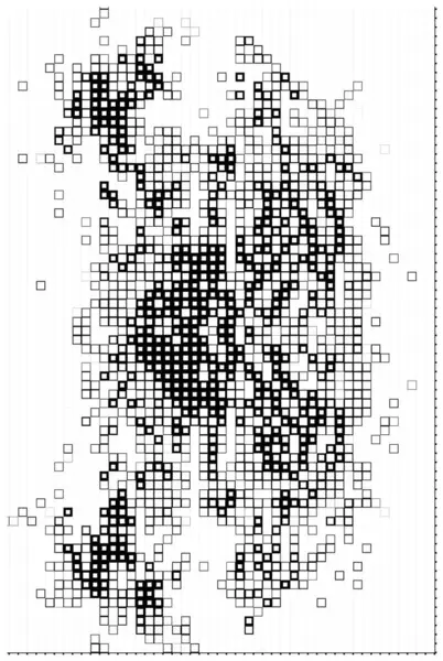 Formas Quadradas Abstratas Papel Parede Com Pixels Preto Branco — Vetor de Stock