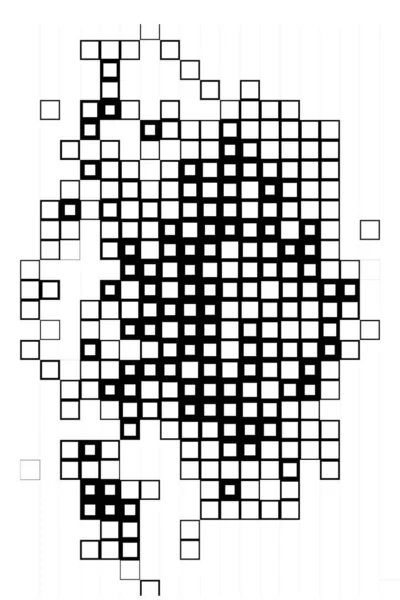 Forme Abstracte Pătrate Tapet Pixeli Alb Negru — Vector de stoc
