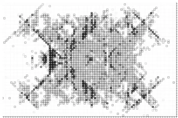 Forme Quadrate Astratte Carta Parati Con Pixel Bianco Nero — Vettoriale Stock