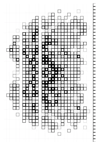 Formes Carrées Abstraites Papier Peint Avec Pixels Noirs Blancs — Image vectorielle