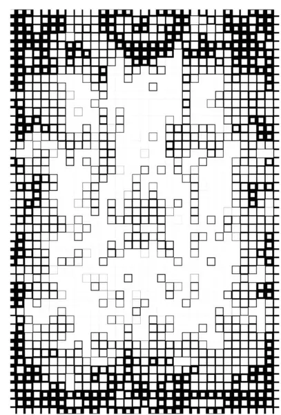 Mosaico Nero Quadrati Sfondo Bianco — Vettoriale Stock