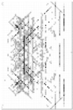 Soyut el ilanı. Siyah beyaz pikselli duvar kağıdı, kare şekilli 