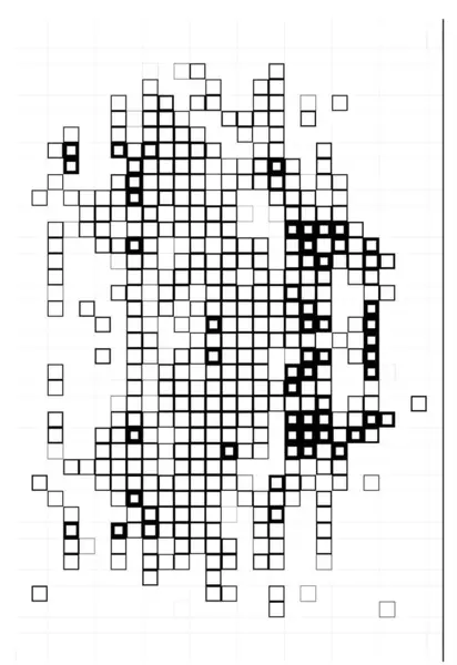Abstracte Flyer Behang Met Zwart Witte Pixels Vierkantjes — Stockvector