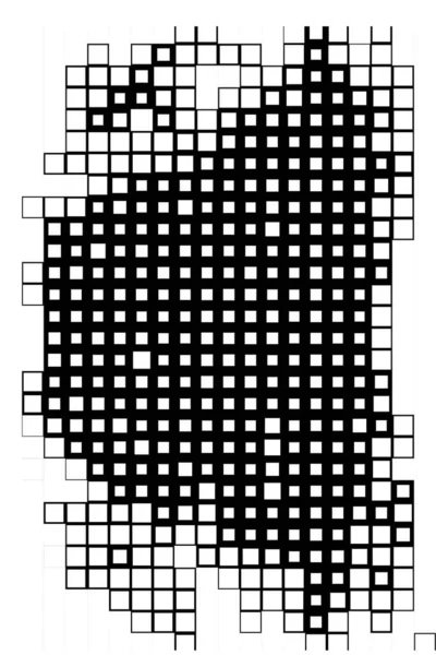 Abstrakcyjna Ulotka Tapeta Czarno Białych Pikselach Kształtach Kwadratów — Wektor stockowy