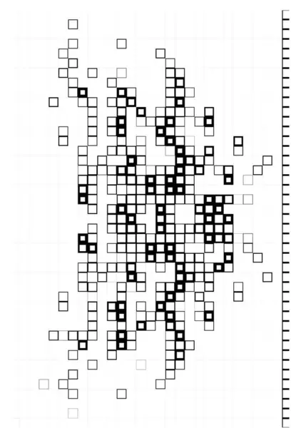 Folheto Abstrato Papel Parede Com Pixels Preto Branco Formas Quadrados —  Vetores de Stock