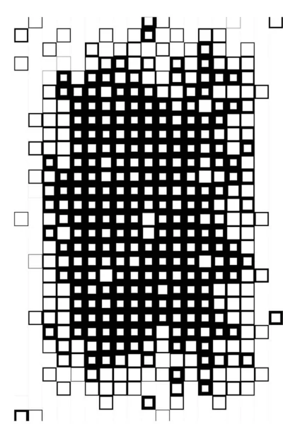 Flyer Abstrait Papier Peint Avec Pixels Noirs Blancs Formes Carrés — Image vectorielle