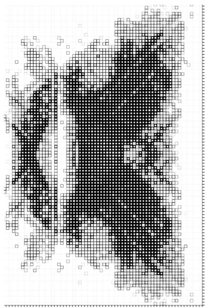抽象フライヤー 黒と白のピクセル 正方形の形をした壁紙 — ストックベクタ