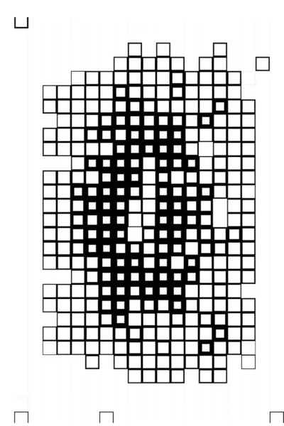 Web Sitesi Şablonu Dijital Kareler Sanat Siyah Beyaz Pikseller — Stok Vektör