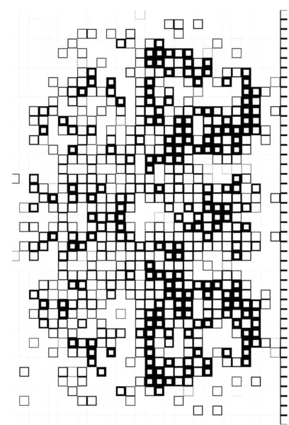 Quadrati Digitali Art Pixel Bianco Nero Modello Sito Web — Vettoriale Stock