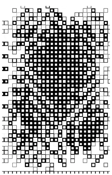 Digital Squares Art Black White Pixels Template Website — Stock Vector