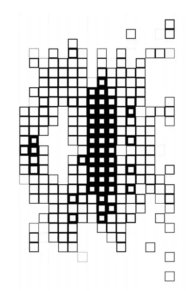 数字正方形艺术 黑白像素 网站模板 — 图库矢量图片