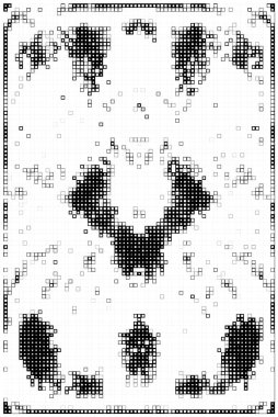 kare simgesine dayalı piksel mozaiği. siyah ve beyaz soyut doku arkaplanı 