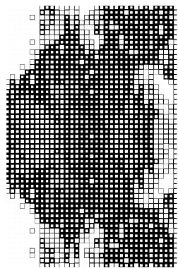 kare simgesine dayalı piksel mozaiği. siyah ve beyaz soyut doku arkaplanı 