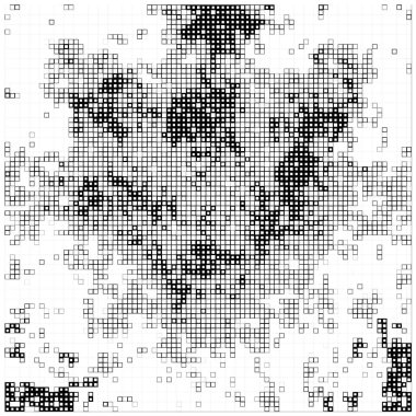 Çizgiler ve karelerle soyut siyah beyaz arkaplan, vektör illüstrasyonu