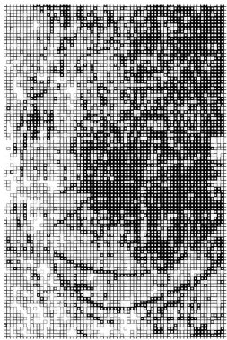kare simgesine dayalı piksel mozaiği. siyah ve beyaz soyut doku arkaplanı 