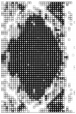 kare simgesine dayalı piksel mozaiği. siyah ve beyaz soyut doku arkaplanı 