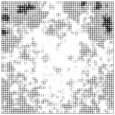 kare simgesine dayalı piksel mozaiği. siyah ve beyaz soyut doku arkaplanı 