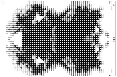 Soyut kare sanatı olan duvar kâğıdı. siyah ve beyaz pikseller