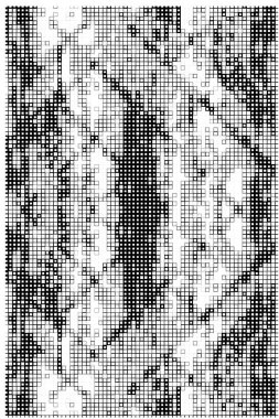 kare simgesine dayalı piksel mozaiği. siyah ve beyaz soyut doku arkaplanı 