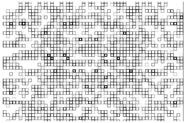 kare simgesine dayalı piksel mozaiği. siyah ve beyaz soyut doku arkaplanı 