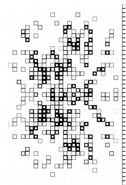 Soyut kare sanatı olan duvar kâğıdı. siyah ve beyaz pikseller