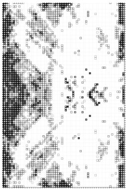 kare simgesine dayalı piksel mozaiği. siyah ve beyaz soyut doku arkaplanı 