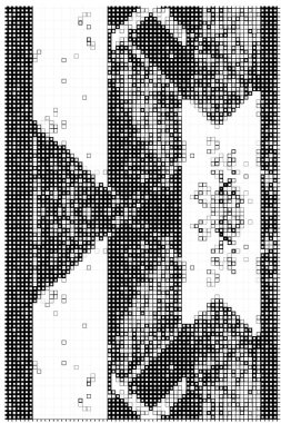 kare simgesine dayalı piksel mozaiği. siyah ve beyaz soyut arkaplan 