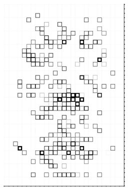 kare simgesine dayalı piksel mozaiği. siyah ve beyaz soyut arkaplan 