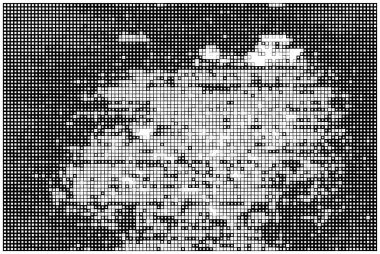 Yarı ton siyah beyaz mozaik arkaplan ve kareler.