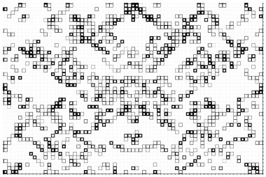 kare simgesine dayalı piksel mozaiği. siyah ve beyaz soyut arkaplan 