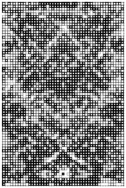 kare simgesine dayalı piksel mozaiği. siyah ve beyaz soyut arkaplan 