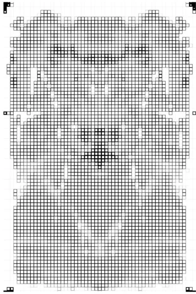 Pixel Mosaico Basado Icono Cuadrado Fondo Abstracto Blanco Negro Textura — Vector de stock