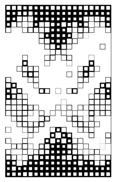 Пиксельная Мозаика Основе Квадратной Иконки Черный Белый Фон Абстрактной Текстуры — стоковый вектор