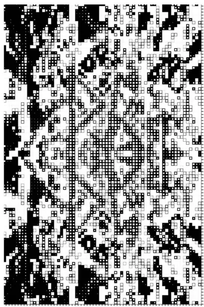 Pixel Mosaico Baseado Ícone Quadrado Preto Branco Abstrato Textura Fundo — Vetor de Stock