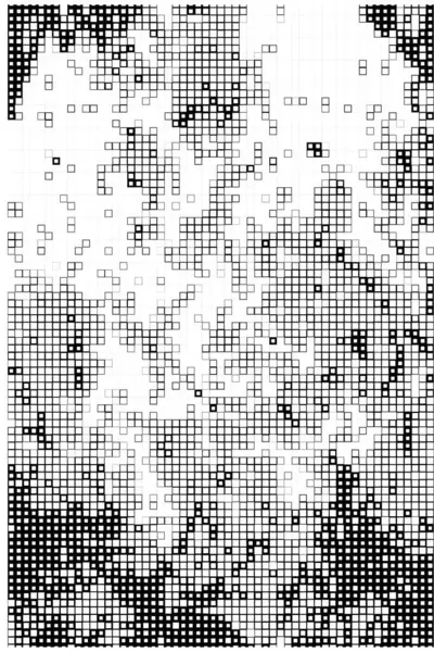Пиксельная Мозаика Основе Квадратной Иконки Черный Белый Фон Абстрактной Текстуры — стоковый вектор