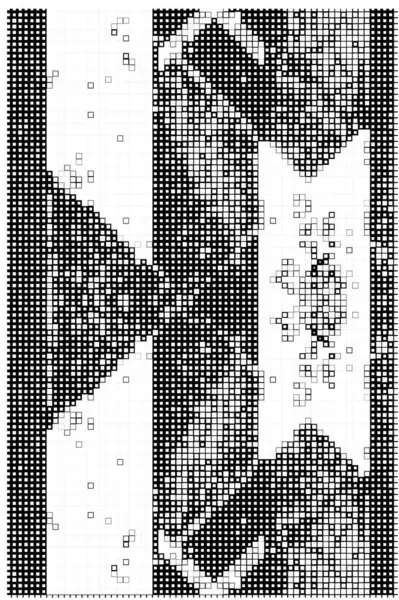 Kare Simgesine Dayalı Piksel Mozaiği Siyah Beyaz Soyut Arkaplan — Stok Vektör