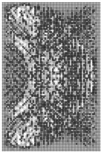 Pixel Mozaïek Basis Van Vierkante Pictogram Zwart Wit Abstracte Achtergrond — Stockvector