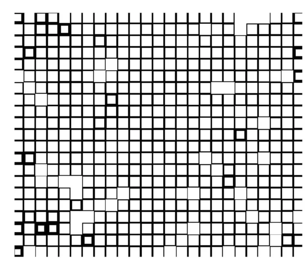 正方形のアイコンに基づいたピクセルモザイク 黒と白の抽象的な背景 — ストックベクタ