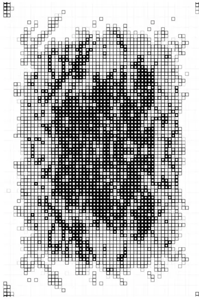 Černobílými Pixely Tapeta Abstraktními Čtverci Umění — Stockový vektor