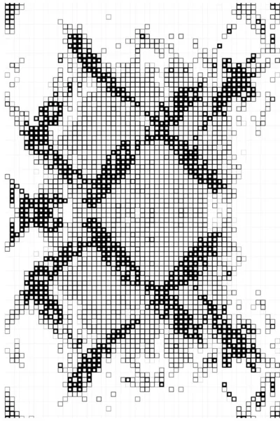 Black White Pixels Wallpaper Abstract Squares Art — Stock Vector