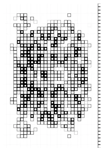Шпалери Чорно Білими Пікселями Абстрактний Флаєр Квадратами — стоковий вектор