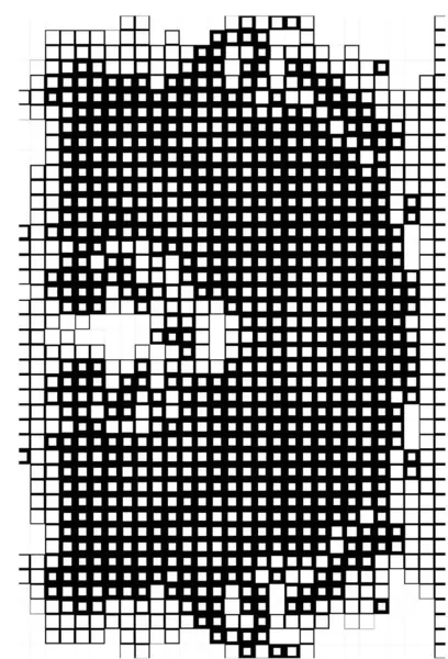 黒と白のピクセルが付いている壁紙 正方形の抽象的なフライヤー — ストックベクタ