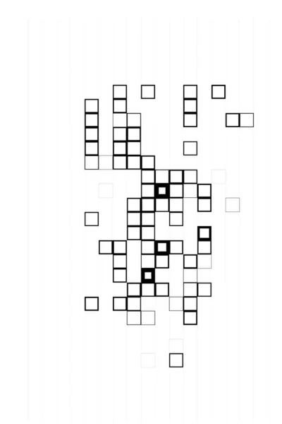 Hintergrundbild Mit Schwarz Weißen Pixeln Abstrakter Flyer Mit Quadraten — Stockvektor