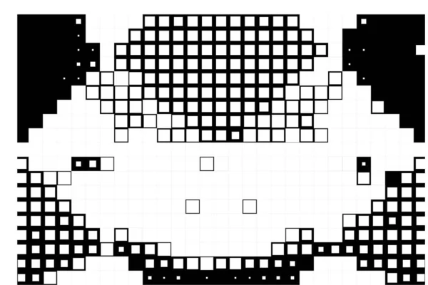 Tapéta Fekete Fehér Pixelekkel Absztrakt Szórólap Négyzetekkel — Stock Vector
