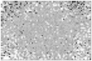 Kareleri olan soyut siyah beyaz arkaplan. Vektör çizimi. Mozaik kavram 